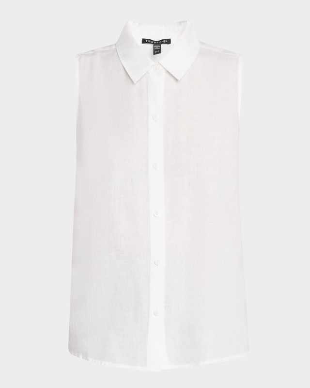 Sleeveless Organic Linen Shirt
